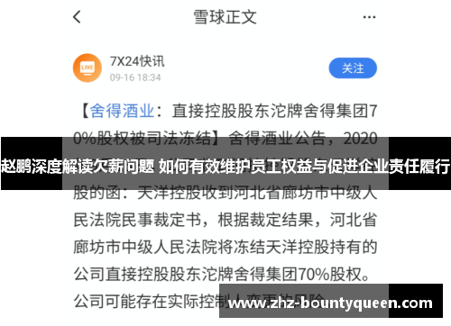 赵鹏深度解读欠薪问题 如何有效维护员工权益与促进企业责任履行 赵鹏深度解读欠薪问题 如何有效维护员工权益与促进企业责任履行