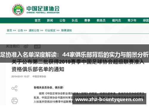 足协准入名单深度解读:44家俱乐部背后的实力与前景分析 足协准入名单深度解读:44家俱乐部背后的实力与前景分析